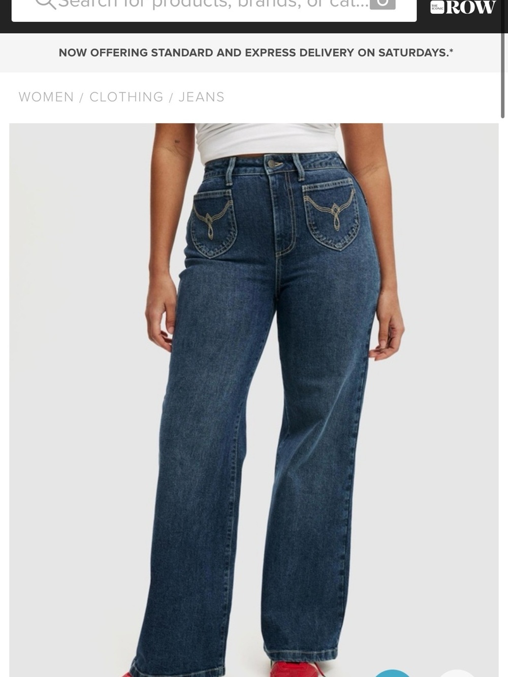 Cotton On High-Rise Wide Leg Jeans - Dark Blue